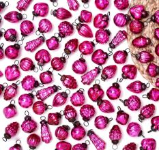 25 Pieces Pink Tiny Christmas Ornaments 